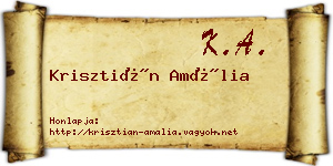 Krisztián Amália névjegykártya