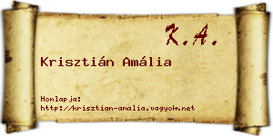 Krisztián Amália névjegykártya
